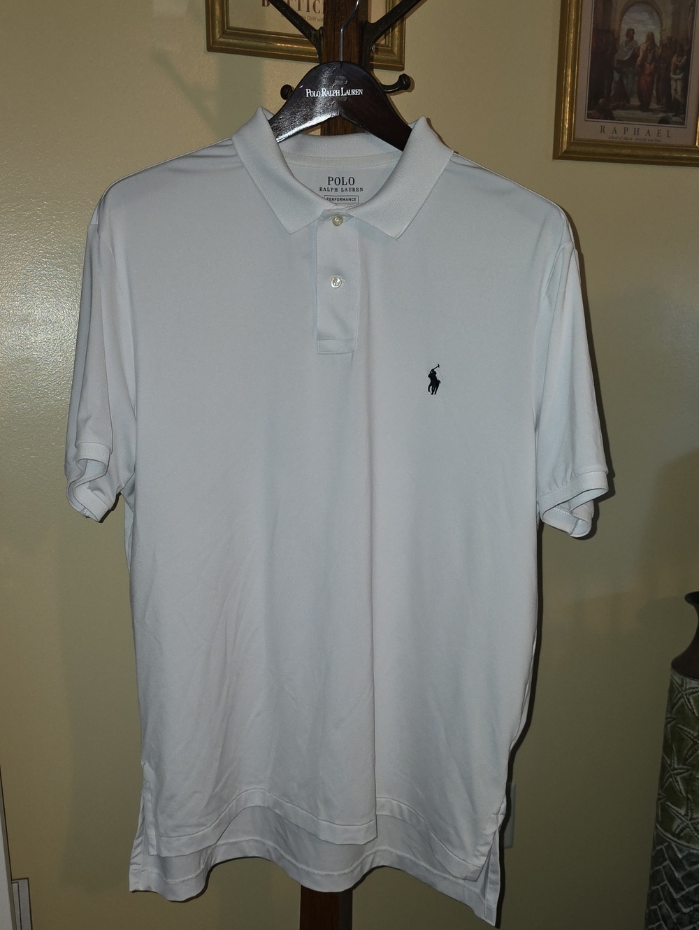Polo by Ralph Lauren White Short-Sleeve Performance Polo with Navy Pony